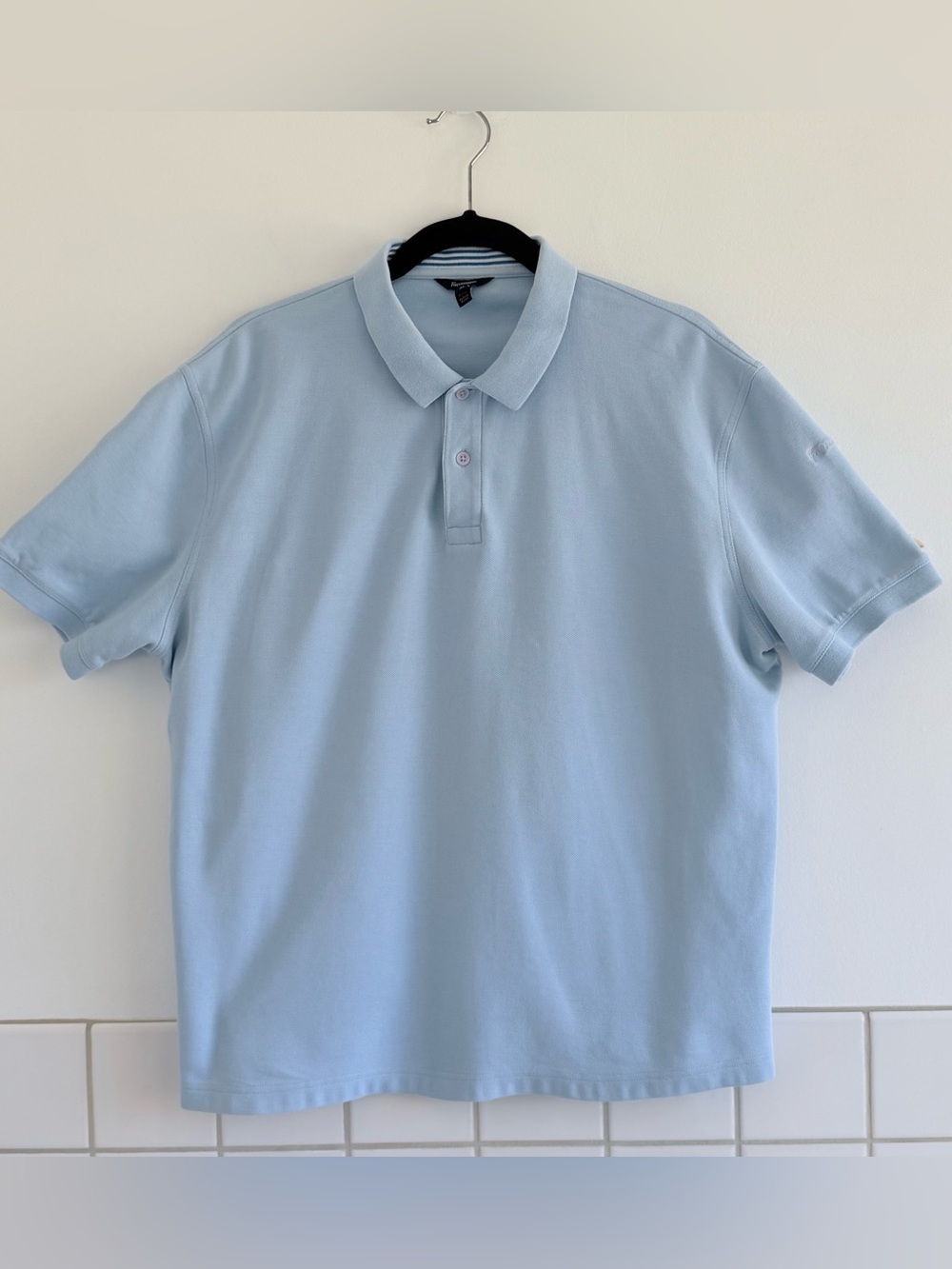 Faconnable Men's Polo in Soft Blue Short Sleeves  Sz: XL